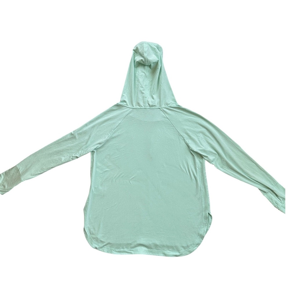 Athleta Uptempo Hoodie Sweatshirt Women XL Green Excellent Thumbhole Raglan Hem - Picture 4 of 9